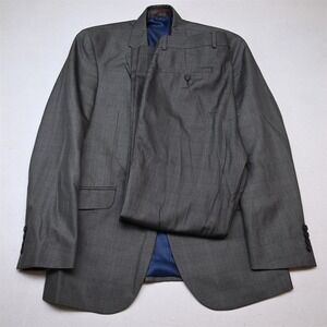 Billy London 38R 32x32 Silver Gray Check Mens Jacket Pants Suit